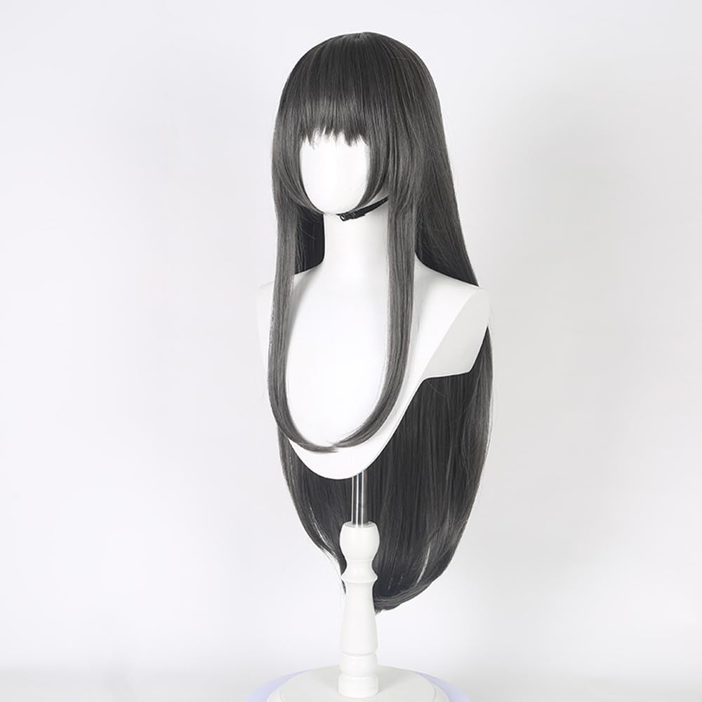 Anime Homura Akemi Wig Long Dark Gray Straight Party Hair Halloween Cosplay Props Accessory