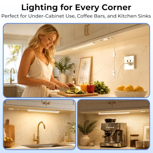 Image of ASOKO 12Inch Hand Wave Activated Under Cabinet Lights-Warm White 3000K