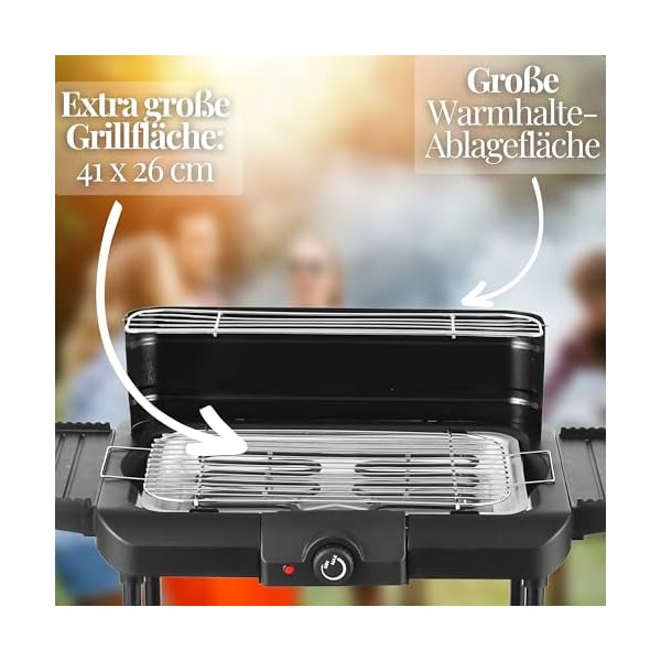 Elektro Grill | 2.400 Watt | Thermostat | Stufenloser Temperaturregler | Tischgrill | Standgrill | Partygrill | elektrischer BBQ, Tisch Grill – Bild 3