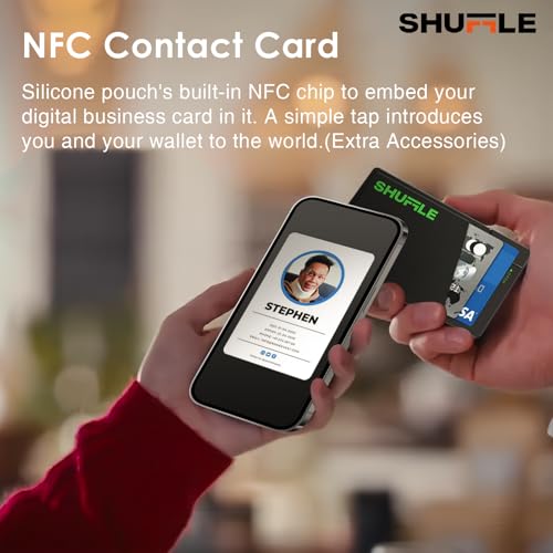 Shuffle Minimalist Wallet for Men, Smart RFID Wallet for Men with RFID Blocking, Aluminum, Digital Business Card, Metal RFID Card Holder, Men's Gift for Deck-of-Cards Open Money Clip(Polar lce)3