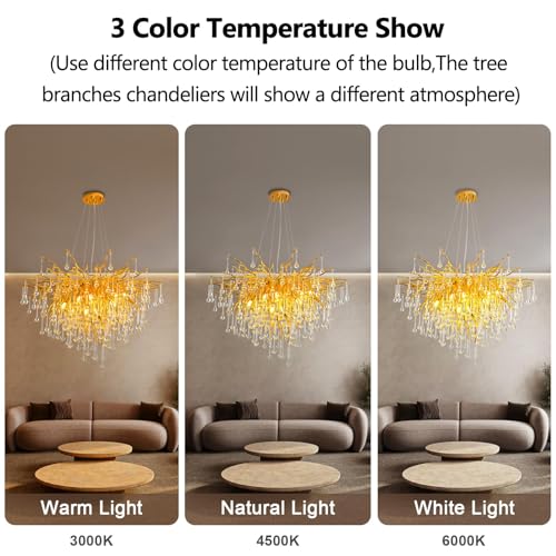 Lustre en branches d'arbre moderne pour sublimer un salon sombre
