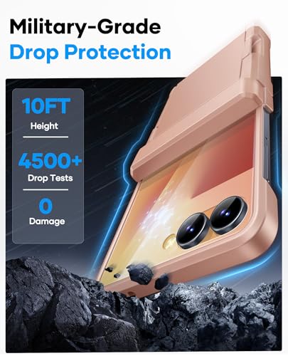 Image of ASAFCASE for Samsung Galaxy Z Flip 7 Wallet Case with Card Holder, Rosegold
