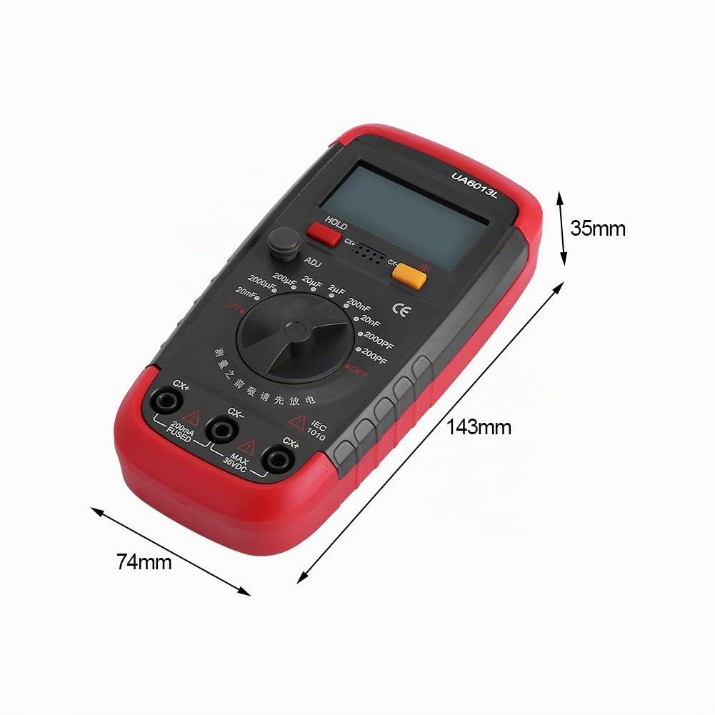 Uyigao Tester per Misuratori di Capacità condensatore Digitali 6013L Display LCD