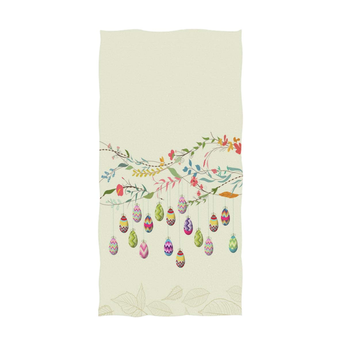 Naanle Stylish Easter Eggs Flowers in Spring Tree Branch Pattern Soft Absorbent Large Hand Towels Multipurpose for Bathroom, Hotel, Gym and Spa (16" x
