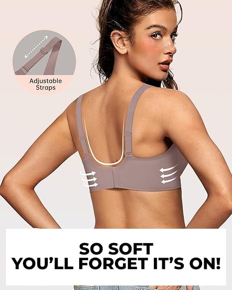 Image of JellyLift Seamless Wireless Jelly Bra for Women | No Underwire, Deep V Invisible T-Shirt Bra | 360 Jelly Support, Adjustable Straps | S-3XL