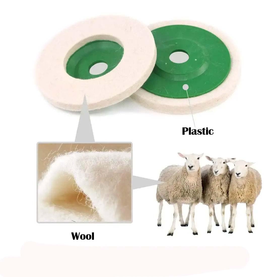 Lekshika Wool Felt Polishing Wheel – 4 Inch Abrasive Buffing & Polishing Disc for Stainless Steel, Metal, Glass, Wood & Jewelry – High-Performance Polishing Tool (1) 1