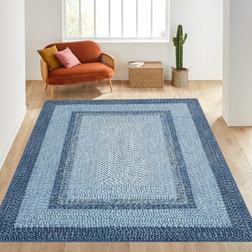 Garvee Area Rug 3x5 Machine Washable Rug Boho Rug Braided Print Area Rug Modern Indoor Throw Carpet Rustic Accent Floor Carpet for Living Room Bedroom
