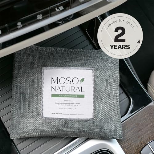 Image of Moso Natural Scent-Free Odor Elimination Clean Car Set (1) Scent-Free Car Air Freshener Spray & (1) Moso Bamboo Charcoal Air Purifying Bag
