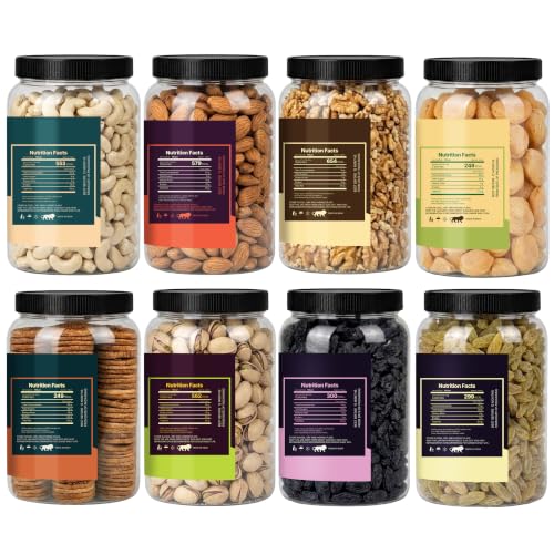 Image of LILA DRY FRUITS Dry Fruits Combo Pack Almonds, Cashews, Walnuts, Pistachios, Anjeer, Apricots, Green Raisins & Black Raisins 100 Gms x 8 Perfect for Gifting