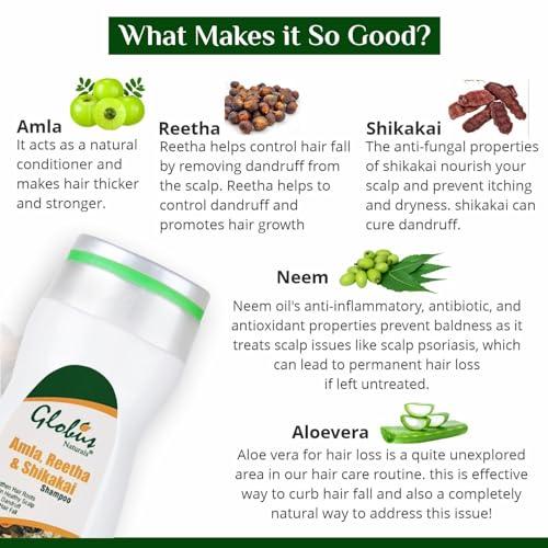 Image of Globus Naturals Amla Reetha and Shikakai Hair Shampoo, 200 ml