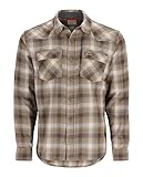 Simms Men's Santee Flannel - Bay Leaf/Sun Glow Window Pane Ombre - Extra Large