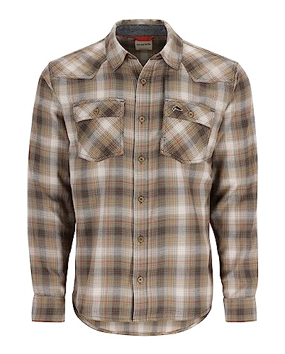 Simms Men's Santee Flannel - Bay Leaf/Sun Glow Window Pane Ombre - Extra Large