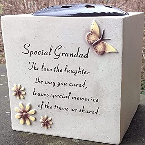 PHG Grave Vase Rose Bowl with Butterfly and Flowers, Grandad - Image 2