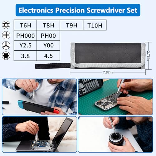 Image of Repair Tool Kit for Nintendo Xbox PS5 PS4, 23 in 1 Triwing Screwdriver Set with T6 T8 T9 T10 Torx 3.8 4.5 Gamebit for Switch Joycon Gamecube Controller NES SNES N64 3DS