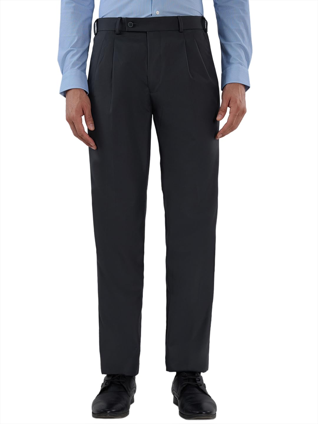 park avenue Men Comfort Fit Solid Pattern Poly Viscose Blend Double Pleat Formal Trouser-picture-25