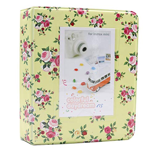 Image of ZENKO 64 Pockets Photo Album for Fujifilm Instant Mini 13 /12 /11 /9 /8 /SE /41 /99 /Evo /Liplay Instant Camera /Mini Link Printer, Polaroid Snap Touch Mint Zip Instant Camera Printer- Yellow Flower