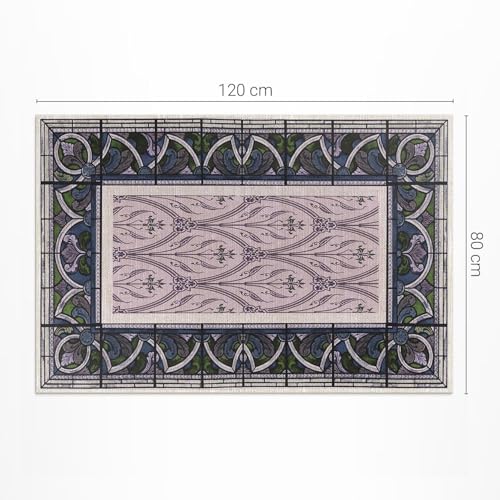Tapis en vinyle extérieur imperméable PVC rectangle 80x120 pour balcon terrasse
