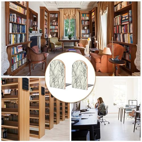 Sujetalibros de madera moderno universal económico con silueta calada decorativa para estantes 6