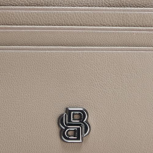 BOSS Icon Logo Zip Card Case, cream, PCE.3