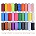 Paxcoo 30 Assorted Color Polyester Sewing Thread Spools 250 Yards Each with Sewing Needles and Soft Measuring Tapes
