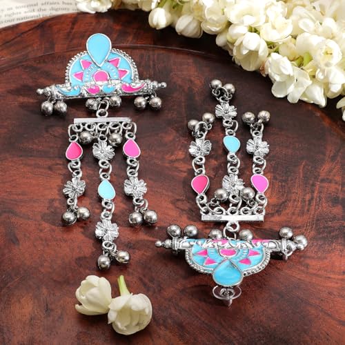 Image of Rubans Oxidised Dangle Earrings Boho Stylish Trendy Jewellery Gift for Women & Girls