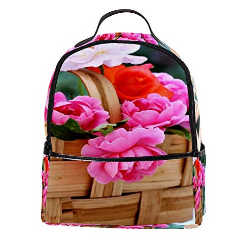 Desheze Basket of Roses Mochila ligera para la escuela y viajes