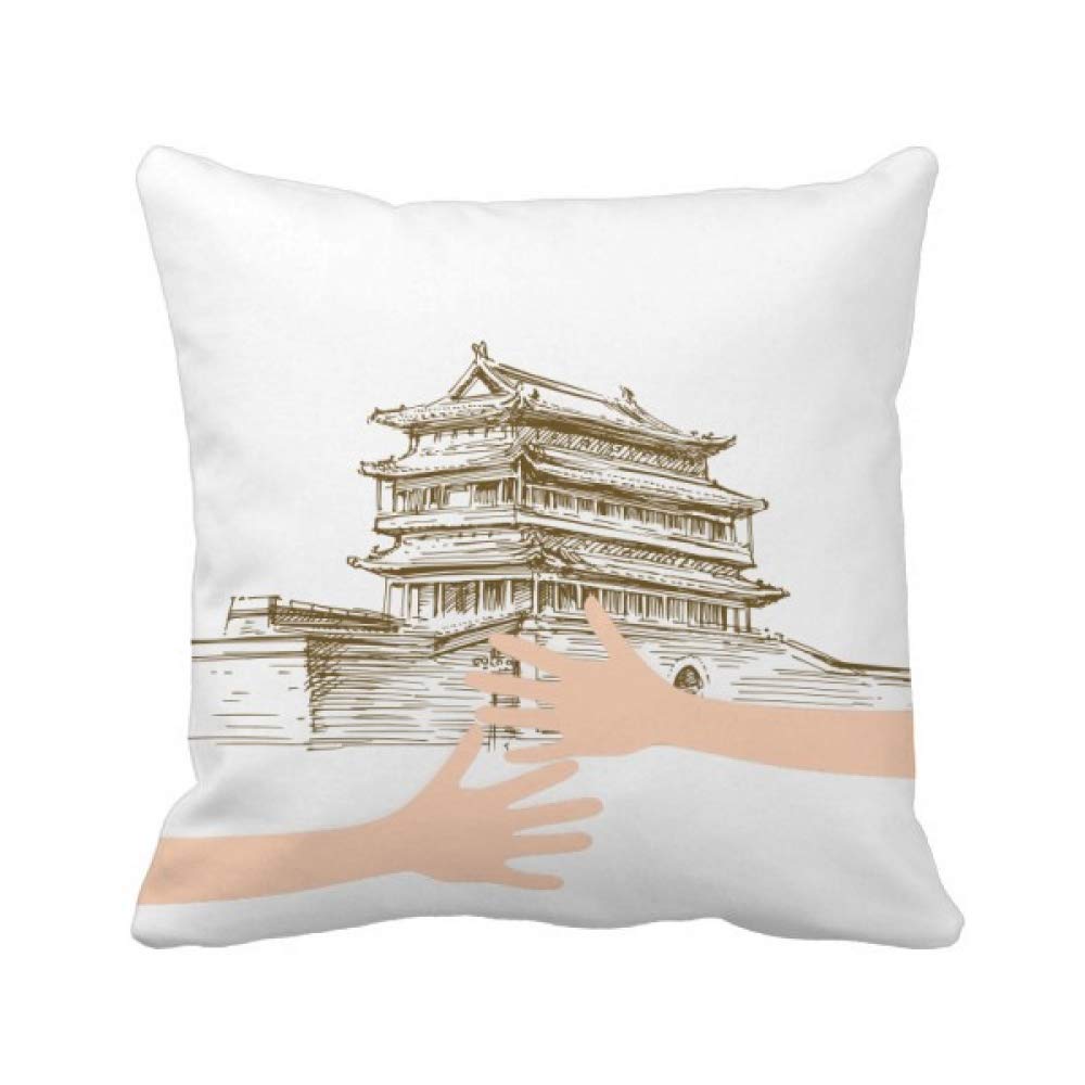 Coussin de Beijing housse carrée Palais Impérial taie décoration Asie