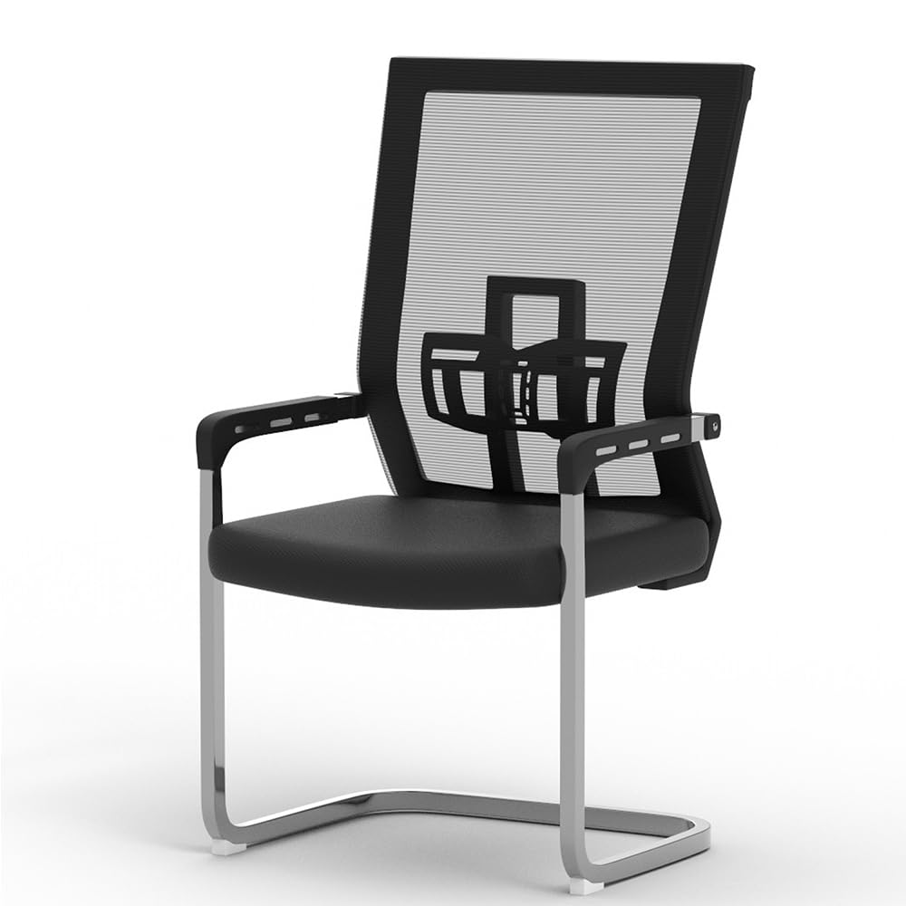 Mahmayi TJ HY-810 Medium Back Mesh Chair, Office Ergonomic Visitors Chair - Black