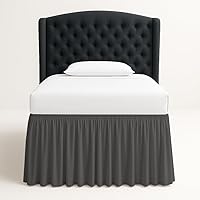 Vista 23 de Falda de cama Cottingon Twin de 12 pulgadas de caída con esquinas divididas, 100% microfibra suave y elegante, volante antipolvo con plataforma