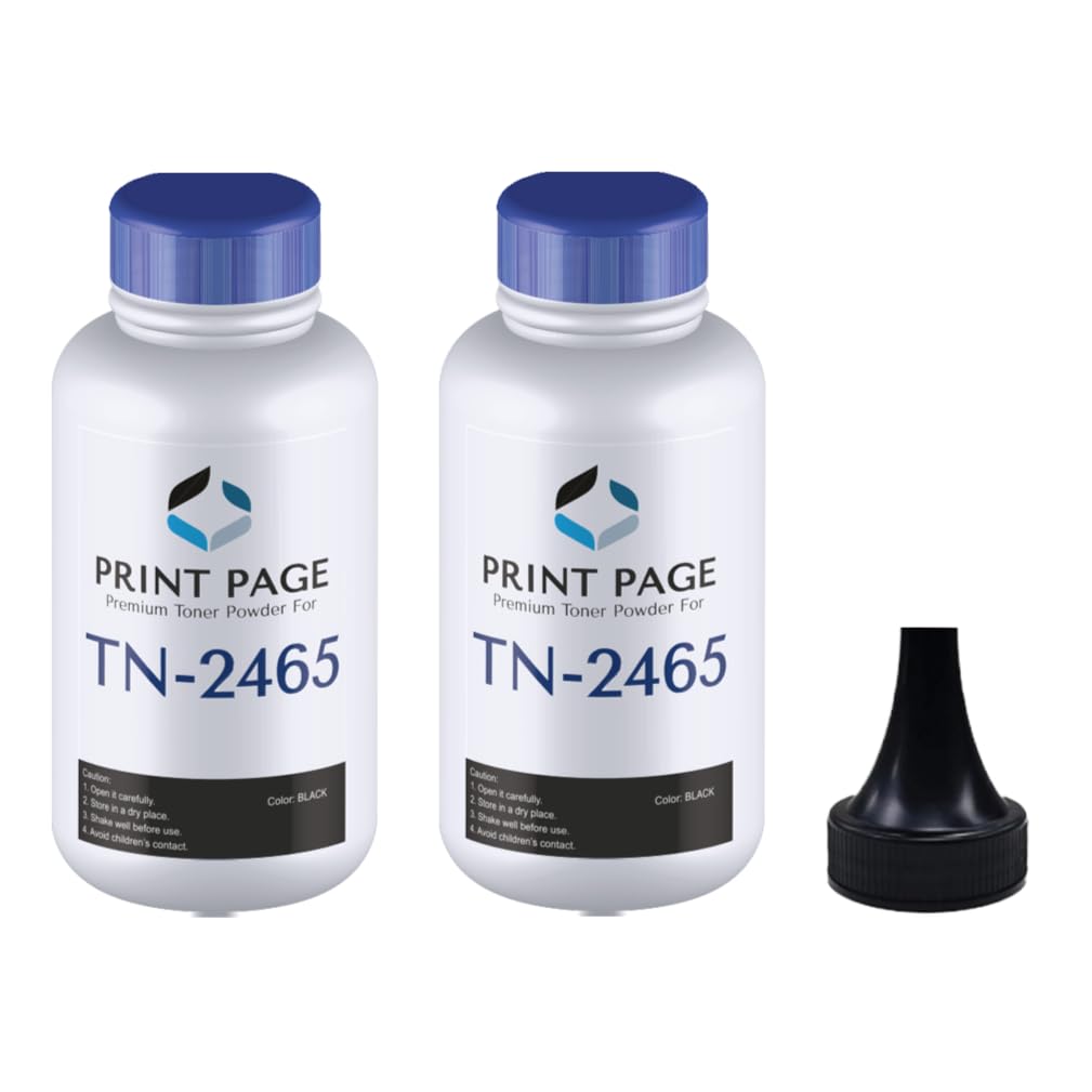 Print Page TN 2465 Toner Powder Compatible for TN-2465 Toner Cartridge - 80 gm per Bottle (Pack of 2)