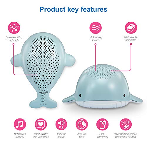 Vtech Bc8312 Wyatt The Whale Storytelling Baby Sleep Soother With A White Noise Sound Machine Featuring; 10 Stories, 10 Ambient Sounds & 10 Calming Melodies With Glow-On-Ceiling Night Light #TOP1