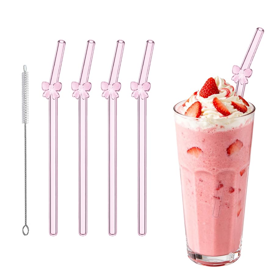 50 cannucce di vetro con spazzola per pulire cannucce riutilizzabili colorate per frullato cocktail frappè succo di tè bar  15