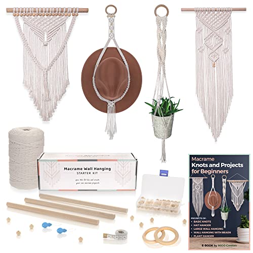 Macrame Kits for Adults Beginners (4 in 1-58pcs)