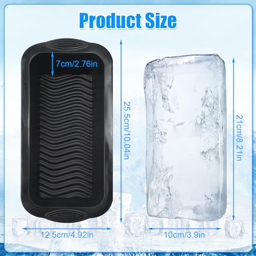 Molde de Silicona para Bloques de Hielo Extra Grande 2 Pcs miniatura 2