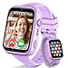 4G Reloj Inteligente Niño, Smartwatch Niños con GPS y Llamadas, Videollamadas, Chat de Voz, SMS, WhatsApp, SIM, SOS, Modo Escuela, WiFi, Localizador, Podómetro IP68 Reloj Niño y Niñas Violeta Regalo
