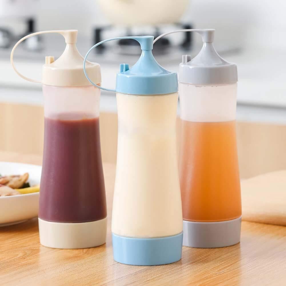 Squeeze Bottle Seasoning Tomato Sauce Plastic Squeezing Bottle Home Sharp Mouth Squeeze Dinnerware(G)