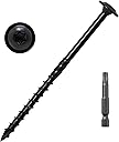 LIONMAX Lag Screws 4 Inch, Structural Wood Screw #14 x 4, 50-PCS Heavy Duty Construction Screw, Rust Resistant, Washer Head, Black Coated Exterior Wood/Lag/Timber Screws, Star Drive with Bit