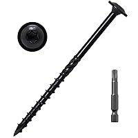 Vista 10 de Tornillos de rezago LIONMAX de 4 pulgadas, tornillo estructural para madera #14 x 4, 50 piezas de tornillo de construcción resistente, resistente a