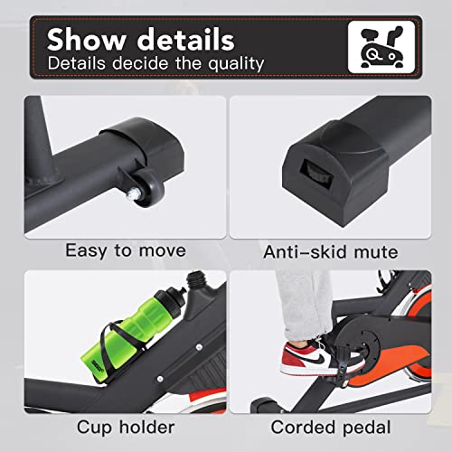 Exercise Bike Indoor Cycling Bike Stationary,Fitness Training Bike With Comfortable Seat Cushion And Resistance,Cup Holder,Lcd Monitor Workout Bike For Home Cardio Workout Fitness Machine (Black) #TOP4