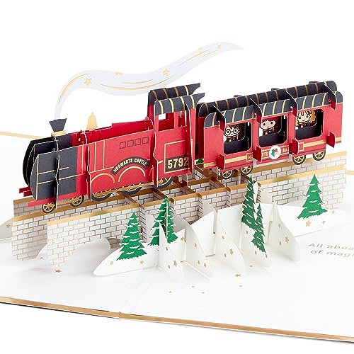 Hallmark Biglietto di Natale, Harry Potter, biglietto di Natale 3D e pop-up, Hogwarts Express, rosso
