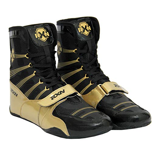 Image of RXN Boxing Shoes for Men and Women Lace Up Non Slip Rubber Sole Lightweight Mid High Top | Knockout High Top Boxing Boots for Men & Women