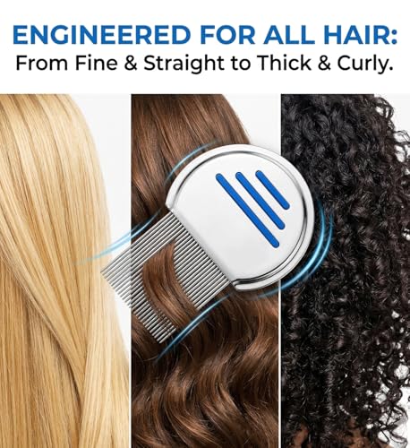 Image of INSIME Steel Lice & nits removal comb for women hair | Anti lice treatment Nit comb for lice eggs removal lice comb for Kids, Women & Men | Head lice comb eggs remover | Lies hair comb Nits & Lice remover products (Pack of 1)