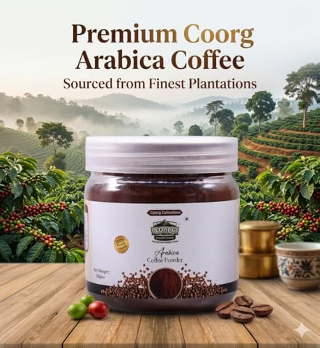 Image of Coorg Collections Arabica Coffee | 100% Pure Single-Origin Medium Roast | Freshly Roasted, Instant & Filter Coffee With Smooth, Rich Aroma & Balanced Bold Flavor | Versatile Brewing Experience - 300GM