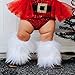 MBMSHEGH Kid Girl Faux Fur Leg Warmers Solid Color Soft Cozy Fuzzy Boot Cuff Cover Party Costumes Winter Clothes (A-White, 8+ Years)