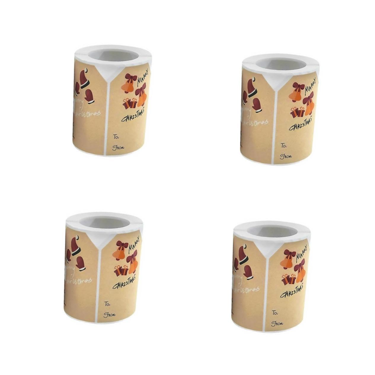 NUOBESTY Lot De 4 Rouleaux D'Étiquettes Autocollantes De Noël Étiquettes En Papier Pour Fêtes Étiquettes De Porte Adhésives Décoratives Pour Noël Autocollants Personnalisés