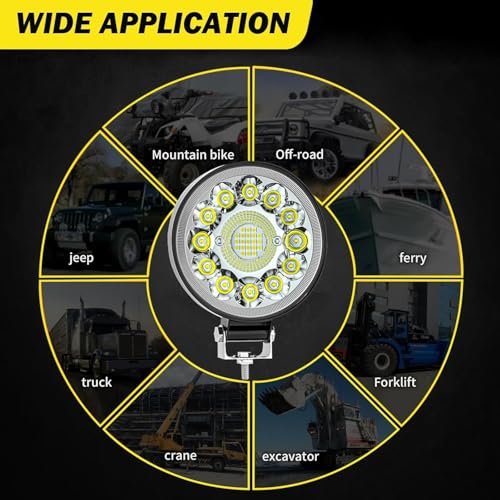 Image of Round LED Work Lights for Tractor, Driving Fog Off Road Lights 4 Inch 123W for Motorcycles Jeep Trucks Pickup Golf Cart SUV ATV UTV 4x4 Van Camper 20Pack