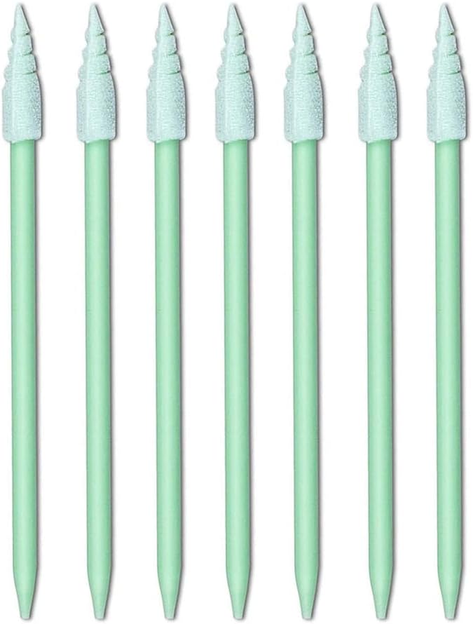 ARGOMAX Pack of 200 Foam Swabs, Foam Cleaning Sticks, Cleaning Sticks, Multi-Purpose Cleanroom Foam Tip for Inkjet Printers, Gun, Optical Devices, Camera, Painting, Car Detailing (Green)