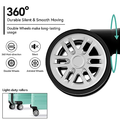 Luggage 3 Piece Set Lightweight Luggage Set Suitcases with Spinner Wheels Travel Suitcase Set,Mint Green4