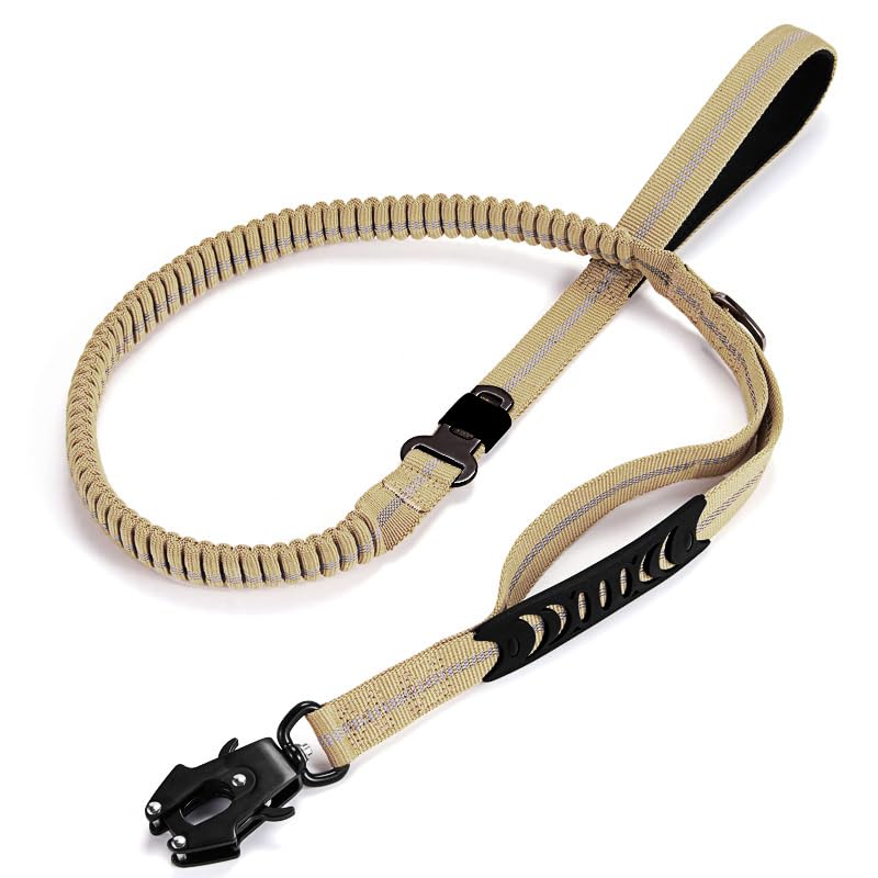 Quppa Laisse Tactique pour Chien, résistante avec Mousqueton à dégagement Rapide, réfléchissante, Ceinture de sécurité pour Voiture, Laisse élastique...