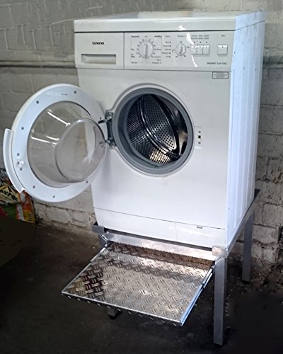 Neue Ausführung Waschmaschinen Untergestell Mara 1 35 cm hoch 1 Auszug Made in Germany Verstärkte Aluminium Ausführung Teleskop-Auszüge rappelfrei